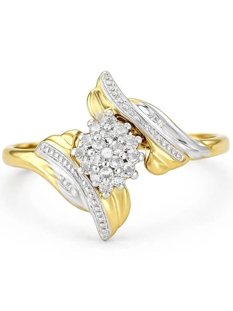 Genuine Diamond Engagement Ring 10k Yellow Gold